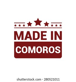 Made in Comoros - Red rubber stamp design isolated on white background. vector illustration vintage texture.