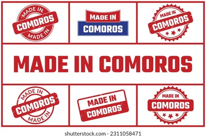 Made In Comoros Rubber Stamp Set