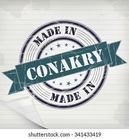Made in Conakry vector rubber stamp on grunge paper