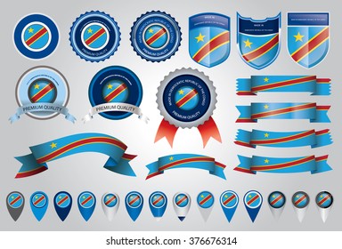 Made in Congo Seal, Republic of the Congo Flag (Vector Art)