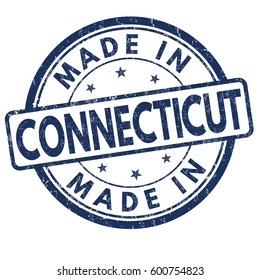 Made in Connecticut sign or stamp, vector illustration