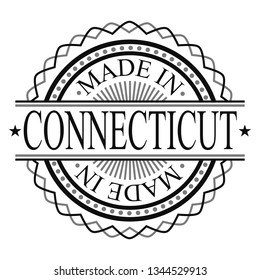 Made In Connecticut Stamp. Logo Round Icon Symbol. Bank Design Certificated. 