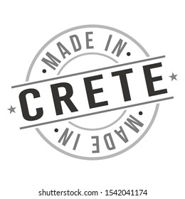 Made In Crete Stamp. Greece Logo Icon Symbol Design. Badge Vector Retro Label Seal National Product.