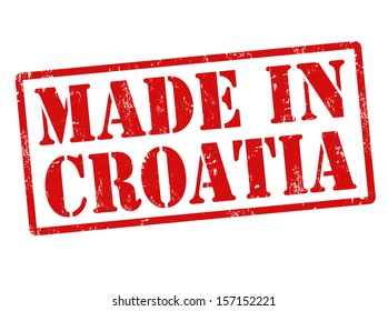 Made in Croatia grunge rubber stamp on white, vector illustration