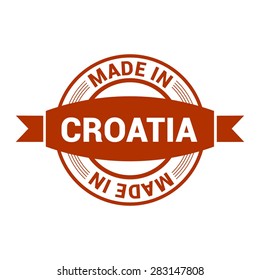 Made in Croatia - Round red rubber stamp design isolated on white background. vector illustration vintage texture. Vector illustration
