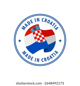 Made in Croatia stamp, sticker. Vector illustration.