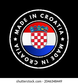 Made in Croatia text emblem badge, concept background