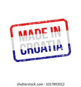 Made in Croatia. Vector Flag Illustration design stamp label