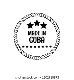made in cuba badge. vintage stamp.package label