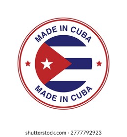 Made in Cuba Circle Stamp with Flag Template EPS 10