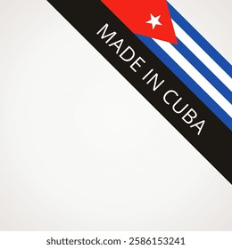 Made in Cuba - corner symbol with Cuban flag