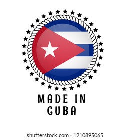 made in cuba flag button. designed for cuba products