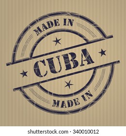 Made in Cuba grunge rubber stamp