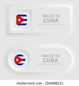 Made in Cuba neumorphic graphic and label. Element of impact for the use you want to make of it.
