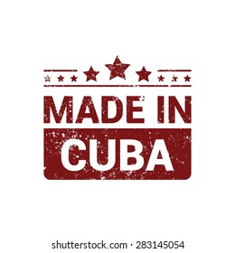 Made in Cuba - Red grunge rubber stamp design isolated on white background. vector illustration vintage texture. Vector illustration