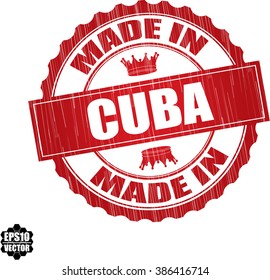 Made in Cuba Red Grunge Stamp Isolated On White Background.Vector illustration