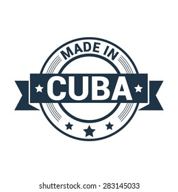 Made in Cuba - Round blue rubber stamp design isolated on white background. vector illustration vintage texture. Vector illustration