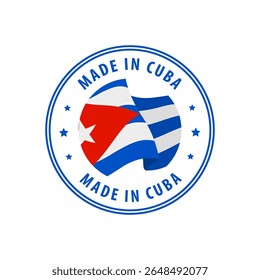 Feito em Cuba selo, adesivo. Ilustração vetorial.