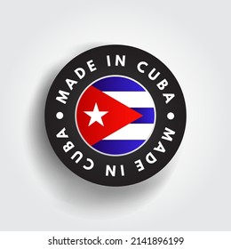 Made in Cuba text emblem badge, concept background