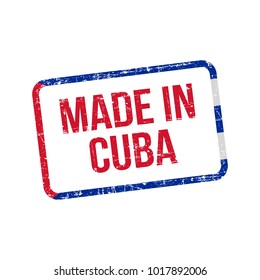 Made in Cuba. Vector Flag Illustration design stamp label