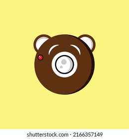 I made a cute camera vector and illustration with a bear shape