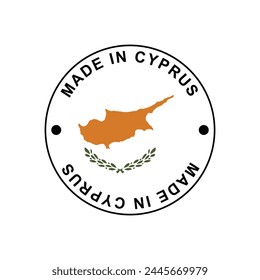 made in CYPRUS circle stamp with flag on white background vector Template