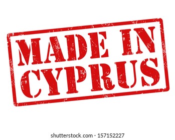 Made in Cyprus grunge rubber stamp on white, vector illustration