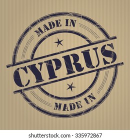 Made in Cyprus grunge rubber stamp