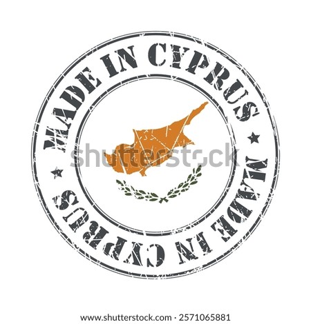 Made in Cyprus stamp scratched flag badge logo vector illustration