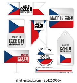 Made in Czech graphics and labels set. Some elements of impact for the use you want to make of it.