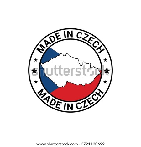 made in czech label design vector