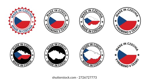 Conjunto de Vector de diseño de sello de etiqueta checa