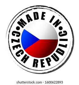 Made in Czech republic coloring the flag. Symbol. Seal.