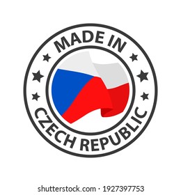 Made in Czech Republic icon. Stamp sticker. Vector illustration