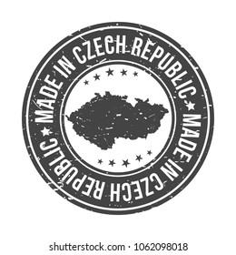 Made in Czech Republic Map. Quality Original Stamp Design Vector Art Seal Badge Illustration.