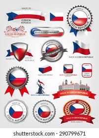 Made in Czech Republic Seal Collection, Czech Flag (Vector Art)
