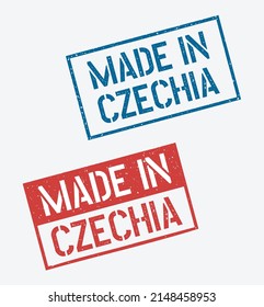 made in Czech Republic stamp set, Czechia product emblem