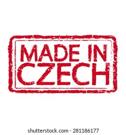 Made in Czech Republic stamp text Illustration