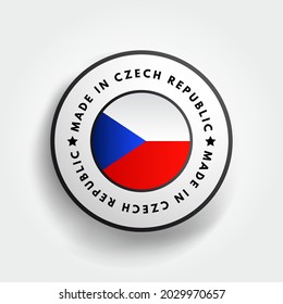 Made in Czech Republic text emblem badge, concept background