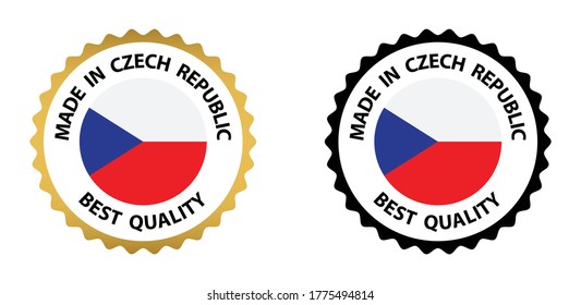 made in Czech Republic  vector stamp. badge with Czech Republic 
 flag