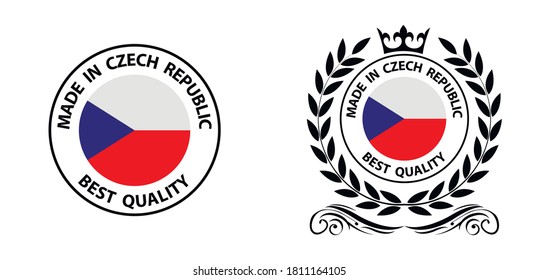 made in Czech Republic  vector stamp. badge with Czech Republic 
 flag