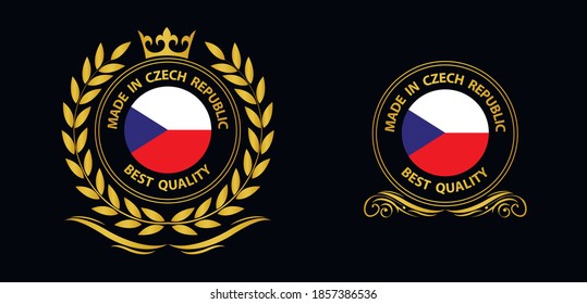 en el sello vectorial de la República Checa. insignia con la República Checa 
 marcar