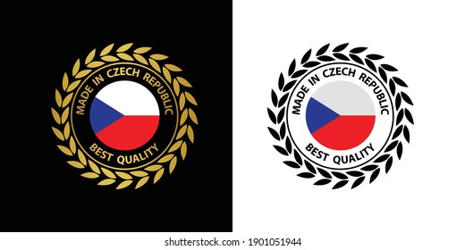 made in Czech Republic  vector stamp. badge with Czech Republic 
 flag