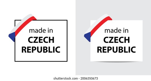 hergestellt in Tschechien Vektorstempel. Abzeichen mit der Tschechischen Republik 
 Flagge