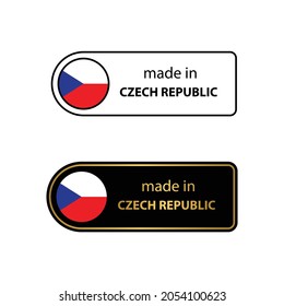 made in Czech Republic  vector stamp. badge with Czech Republic 
 flag