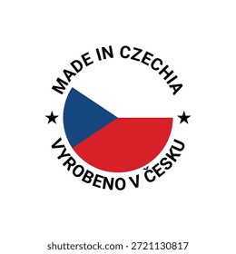 Hecho en Vector de diseño de etiqueta checa