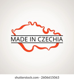 Made in Czechia - Symbol with outline map