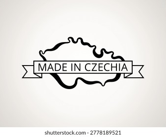 Made in Czechia - Symbol with outline map