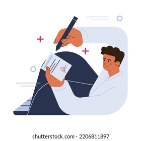 Tomó una decisión. Veredicto, pregunta o solución de problemas confiables. El carácter hace una elección. Análisis de riesgos y beneficios. Ilustración vectorial plana
