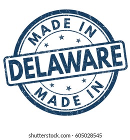 Made in Delaware sign or stamp, vector illustration